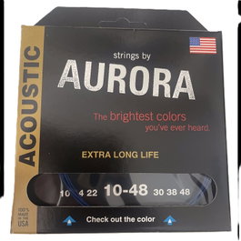 AURORA STRINGS 10-48 Cordes Acoustiques Coated Phos Bronze - Jeu Medium
