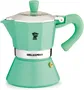 Pezzetti Cafetière italienne PEZZETTI-BELLEXPRESS, aluminium, turquoise, pour induction, 6 tasses, valve de sécurité, poignée ergonomique