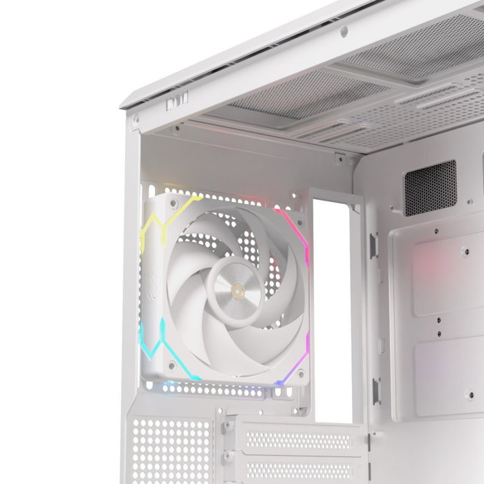 Einarex Zenith ZM800 RGB Boîtier Mini-Tower Blanc avec Verre Trempé