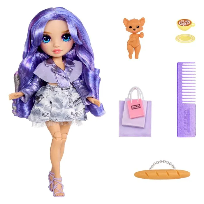 Rainbow High Pretty in Paris - Violet - Poupée Mannequin 27 cm