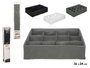 KIPIT Lot de 24 caisses organisatrices pliables 36x24x10cm - Blanc, Gris, Noir