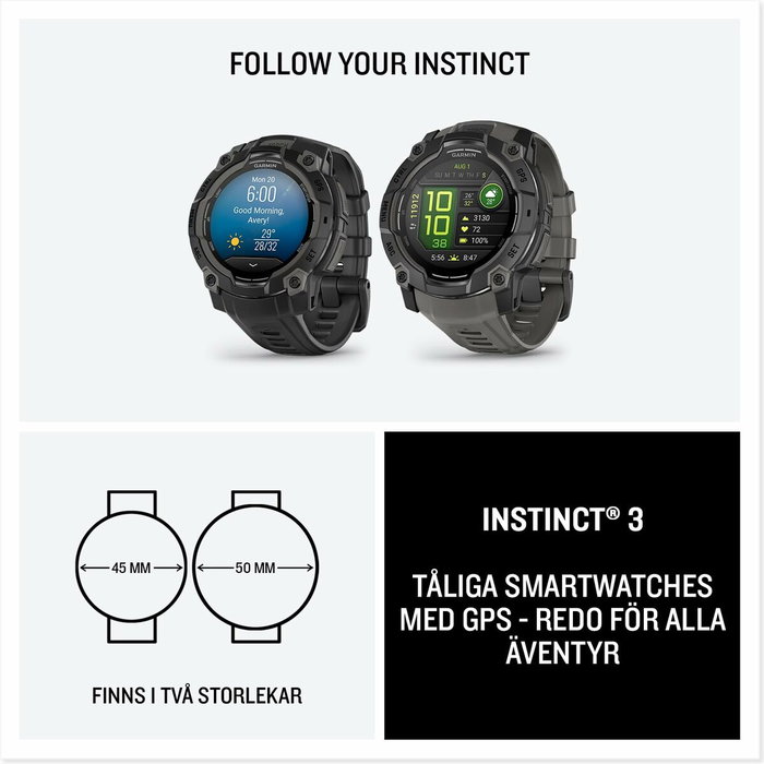 Garmin Instinct 3 45mm Noir AMOLED