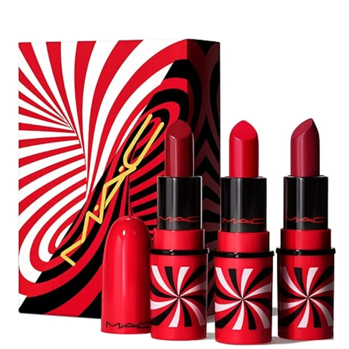 MAC Tiny Tricks Set de 3 rouges à lèvres miniatures mate et crème MAC Tiny Tricks Set de 3 rouges à lèvres miniatures mate et crème