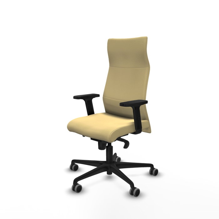 Piqueras Y Crespo Fauteuil Albacete avec mécanisme synchrone, Similicuir Crème