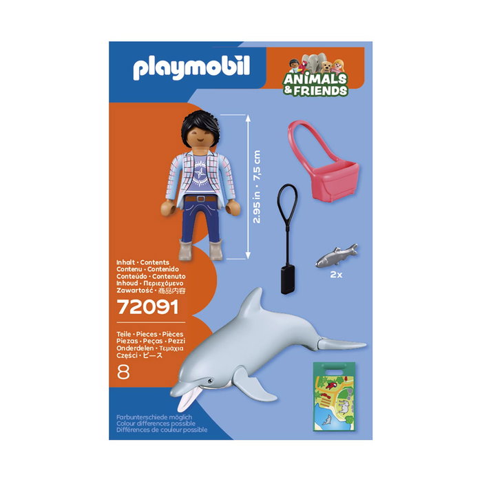 Playmobil Zoo: Set Delfín y Visitante 72091 - Jouet de dauphin et visiteuse avec accessoires - Jeu de construction pour enfant dès 4 ans - Langue: Espagnol Playmobil Zoo: Set Delfín y Visitante 72091 - Jouet de dauphin et visiteuse avec accessoires - Jeu de construction pour enfant dès 4 ans - Langue: Espagnol