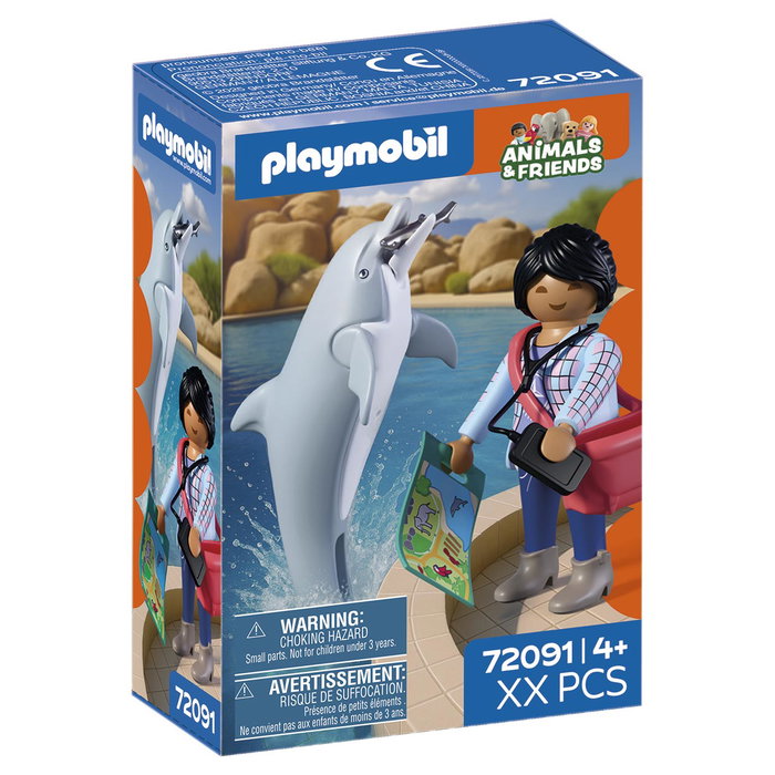 Playmobil Zoo: Set Delfín y Visitante 72091 - Jouet de dauphin et visiteuse avec accessoires - Jeu de construction pour enfant dès 4 ans - Langue: Espagnol Playmobil Zoo: Set Delfín y Visitante 72091 - Jouet de dauphin et visiteuse avec accessoires - Jeu de construction pour enfant dès 4 ans - Langue: Espagnol