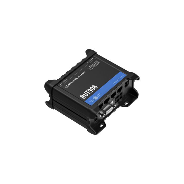 Teltonika Networks RUT906 Routeur 4G LTE Cat 4 WiFi Dual SIM avec GNSS, interfaces série RS232/RS485, Ethernet et I/Os pour IoT industriel