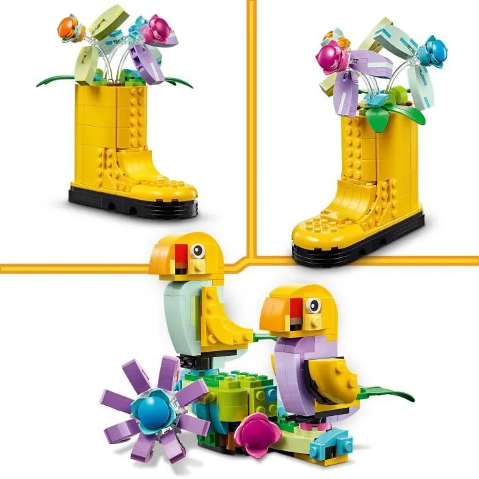 LEGO Creator 3en1 31149 Les Fleurs dans l'Arrosoir, Jouet de Construction 420 Pièces avec Arrosoir, Bouquet et 2 Oiseaux, à Partir de 8 Ans
