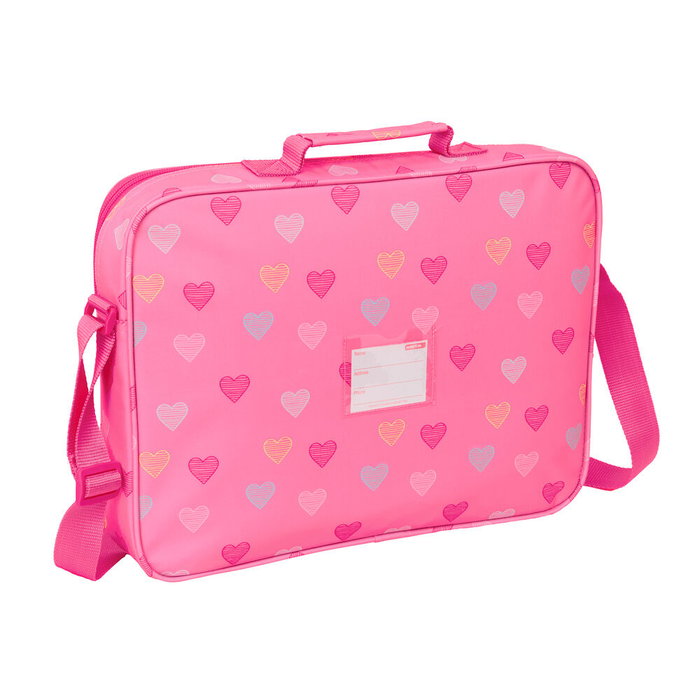 Cartable Benetton Heart Rose 38 x 28 x 6 cm