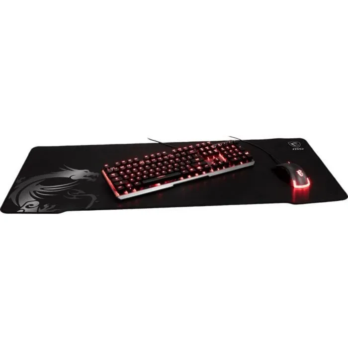 MSI AGILITY GD70 - Tapis de souris gamer en tissu soyeux extra doux avec base antidérapante en caoutchouc - Grande taille