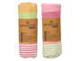 Giftdecor Multiusos Rayas Marron Rosa 90x170 cm Lot Aléatoire Tissu Coton Polyester 175 GSM (Set de 18)