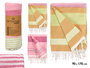Giftdecor Multiusos Rayas Marron Rosa 90x170 cm Lot Aléatoire Tissu Coton Polyester 175 GSM (Set de 18)