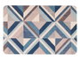 Kinvara Tapis de Cuisine Triangles Bleu 40x60 cm, 100% Polyester (Set de 24)