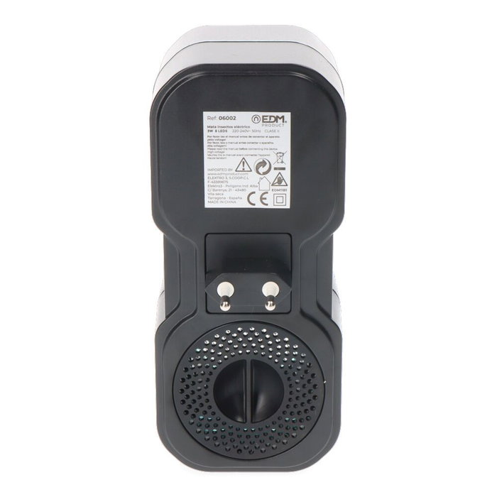 Edm Mini Attrape-Insectes LED 50 m² - 8 x 10,5 x 18,2 cm - Noir - 3W - Efficace Contre les Moustiques