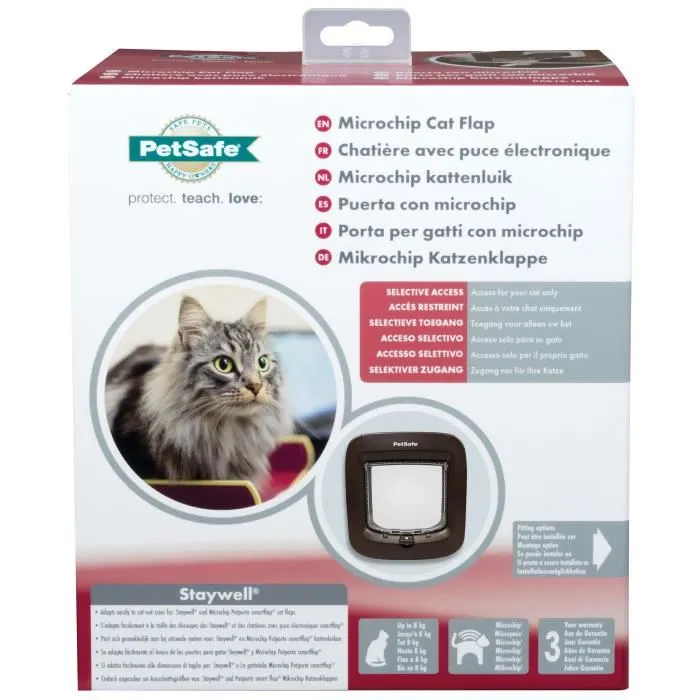 PetSafe - Chatière électronique à micropuce 22 x 23.9 cm - Accès sécurisé pour chat - Brun PetSafe - Chatière électronique à micropuce 22 x 23.9 cm - Accès sécurisé pour chat - Brun