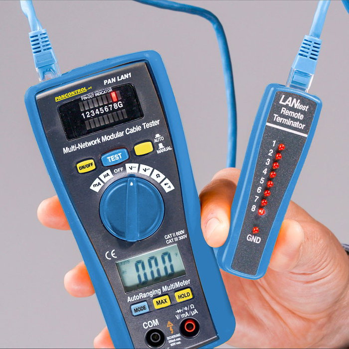 Pancontrol Probateur LAN et Multimètre Numérique Pan LAN1 CAT III 300 V / CAT II 600 V