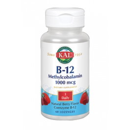 KAL Méthylcobalamine 1000 mcg B12 60 comprimés Fraise