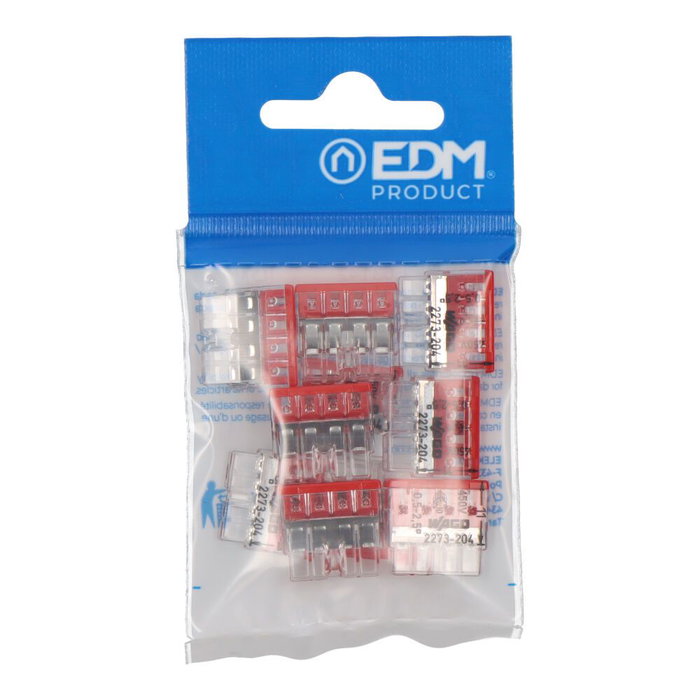 Wago Connecteur Rapide 4 Voies 2,5 mm² Transparent/Rouge 24A 450V Lot de 10 Wago Connecteur Rapide 4 Voies 2,5 mm² Transparent/Rouge 24A 450V Lot de 10
