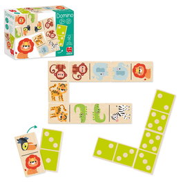 Goula Dominó Selva 1110700204 - Jeu éducatif en bois sur les animaux de la jungle, pour enfants à partir de 2 ans
