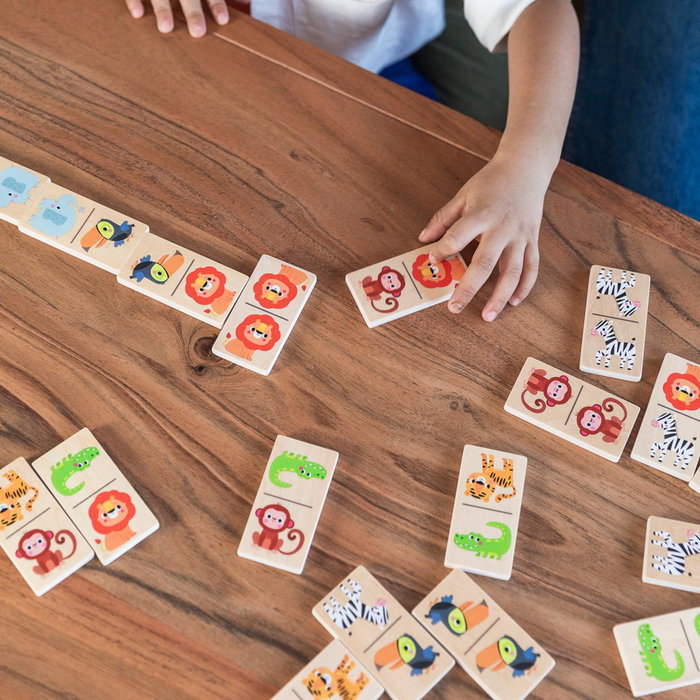 Goula Dominó Selva 1110700204 - Jeu éducatif en bois sur les animaux de la jungle, pour enfants à partir de 2 ans
