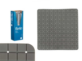 BERILO Tapis de douche antidérapant à carreaux gris