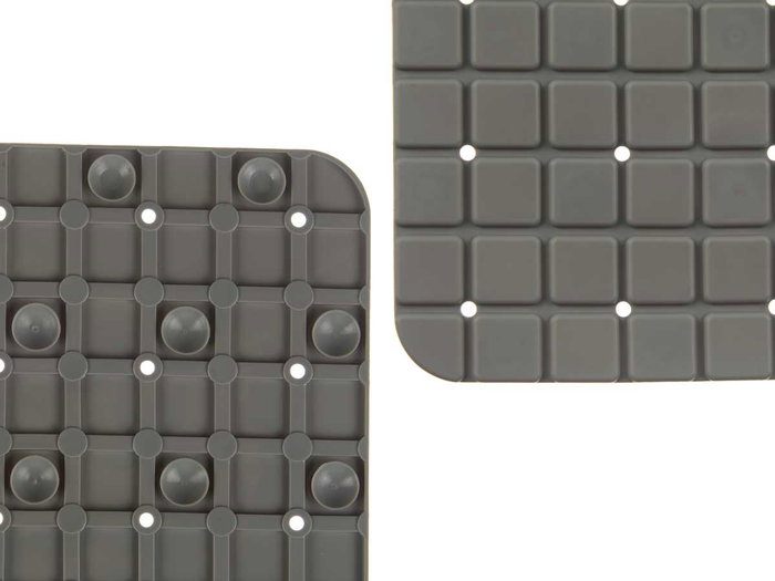Berilo Tapis de Bain Antidérapant Carreaux Gris 50,3 x 50,3 x 0,7 cm (Set de 6)