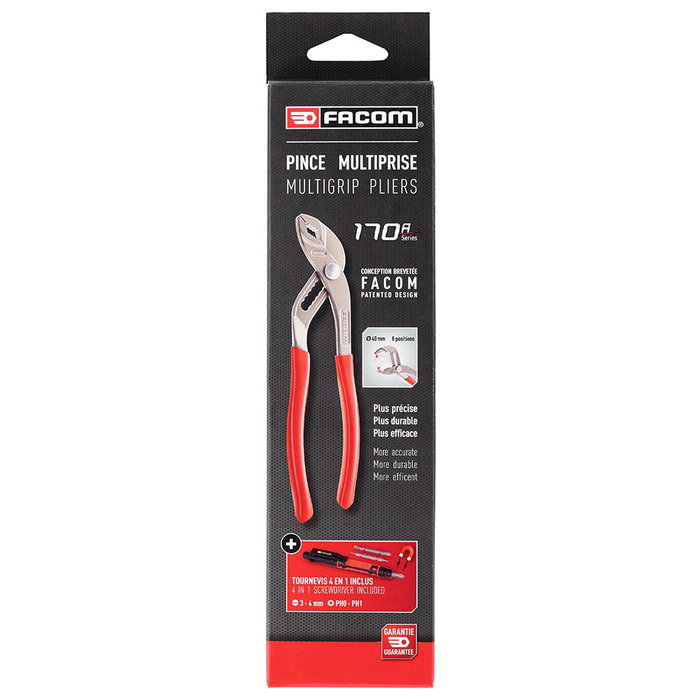 Facom Pince multiprise série 170a 240 mm avec tournevis 4 en 1