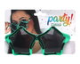 Gafas Lunettes de Fête en Forme d'Étoiles Brillantes Vert Métallisé pour Femme Adulte - Accessoire Costume Rétro