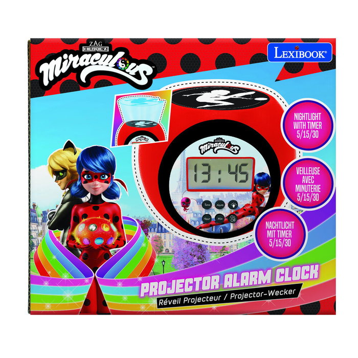 Lexibook Réveil-projecteur Miraculous avec veilleuse Ladybug