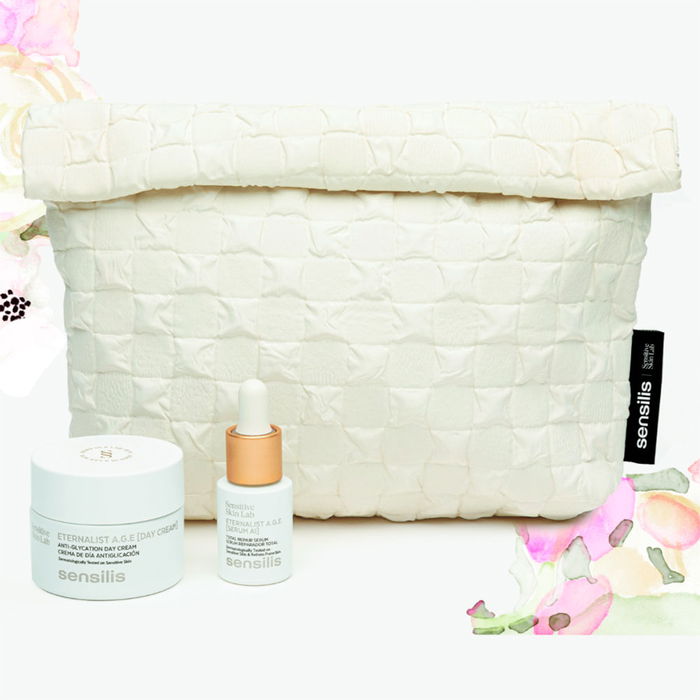 Sensilis Coffret 3 Crèmes Anti-Âge ETERNALIST Age Day Soin Peaux Matures Sèches 45+ Hydratation Repulpant Éclaircissant Anti-Rides 50ml + Sérum 15ml + Trousse