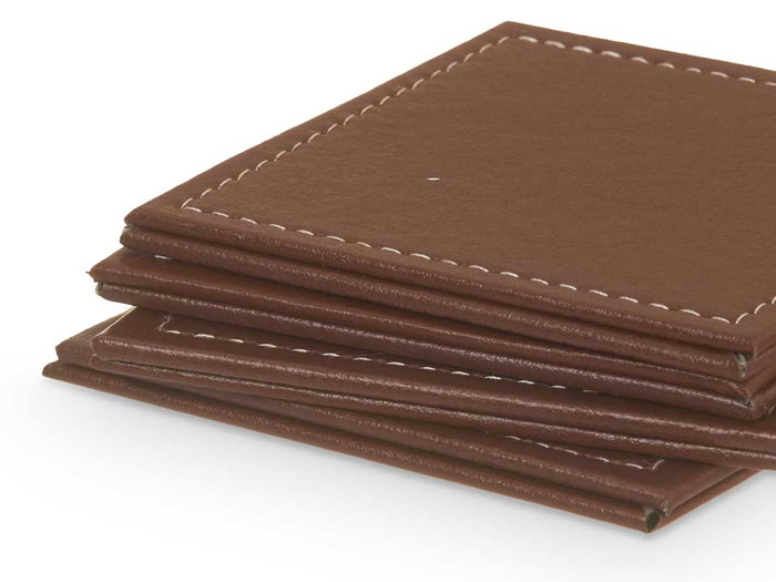 KINVARA Set de 4 sous-verres assortis gris, marron et noir