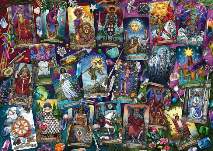 Schmidt Spiele - Puzzle 1000 Pièces Carte de Tarot - Dès 12 Ans - Paysage Magnifique à Reconstituer