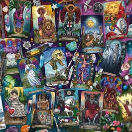 Schmidt Spiele - Puzzle 1000 Pièces Carte de Tarot - Dès 12 Ans - Paysage Magnifique à Reconstituer