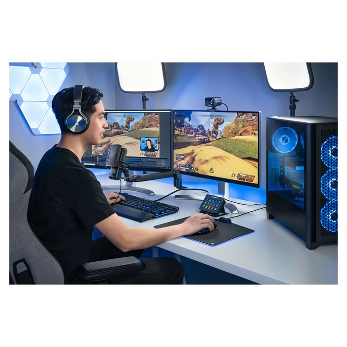 Elgato Microphone Wave:3 USB avec écran capacitif LCD, filtre anti-pop et logiciel Wave Link - Noir (Réf. 10MAB9901)