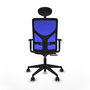 Piqueras Y Crespo Chaise de bureau Motilla avec mécanisme Sincro/Traslack, assise marron et dossier bleu