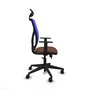 Piqueras Y Crespo Chaise de bureau Motilla avec mécanisme Sincro/Traslack, assise marron et dossier bleu