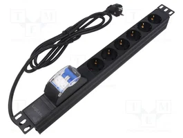 LOGILINK PDU6C02 Bloc d'alimentation 6 prises Schuko noir