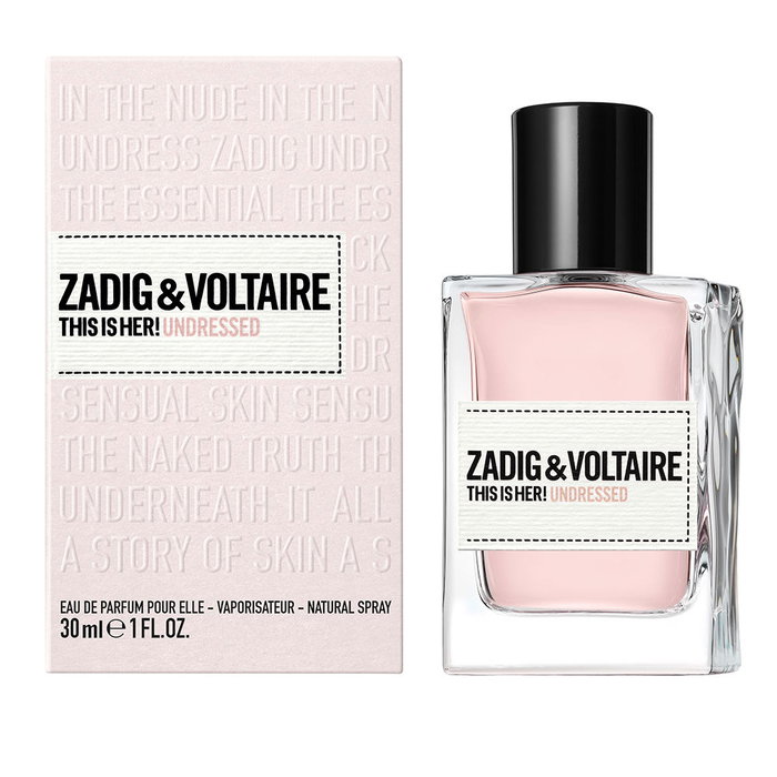 Zadig & Voltaire This Is Her! Undressed Eau de Parfum vaporisateur pour femme 30 mL - Parfum végane aux notes de gingembre, fleur d'oranger et ylang-ylang