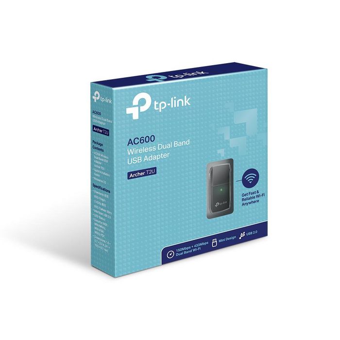 TP-Link Archer T2U Adaptateur Wi-Fi USB AC600 Double Bande 2.4/5 GHz 802.11ac avec fonction Point d'Accès (Soft AP)