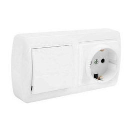 Solera Base double bipolaire avec interrupteur, commutateur de croisement et obturateur Blanc
