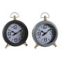 Horloge de table DKD Home Decor Noir Gris Doré Traditionnel (2 Unités)