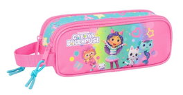 Safta Trousse Double Gabby's Dollhouse Confetti Rose et Turquoise (21x8x6 cm)
