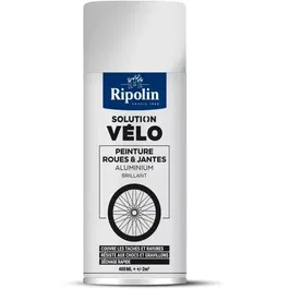 Ripolin Peinture aerosol 0.4 L couleur Aluminium brillant, pour metal, bois, pierre, interieur et exterieur, resistance UV et intemperies