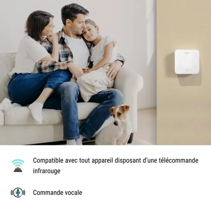 Konyks Thermostat Climpac Wi-Fi - Contrôle à distance pour climatiseurs et pompes à chaleur, programmable, avec thermomètre, hygromètre et compatibilité assistants vocaux