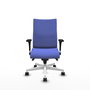 Piqueras Y Crespo Silla Albacete Confidente Bleu Clair avec mécanisme Sincro et base blanche