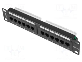 LANBERG Panneau de brassage Cat 5e noir 12 ports RJ45 pour rack 10 pouces