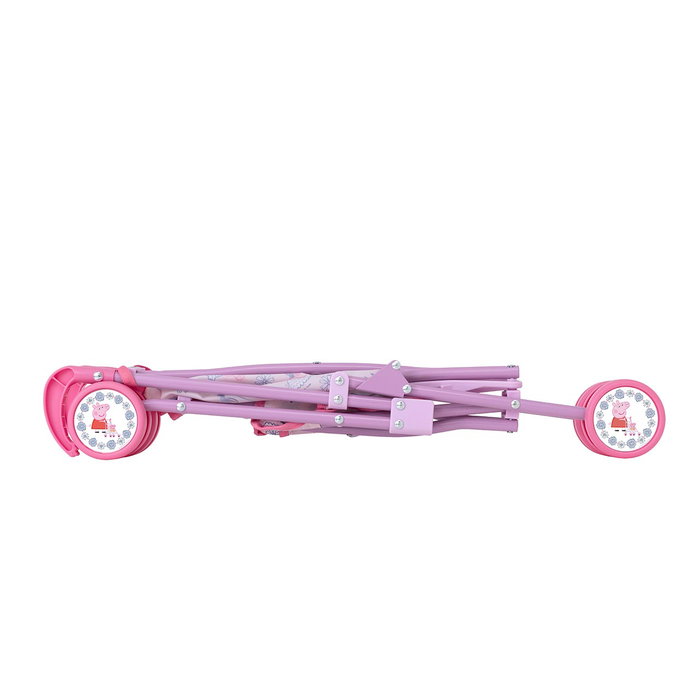 Peppa Pig - Poussette pliable pour poupée avec canne télescopique et roues doubles, pour poupées jusqu'à 43 cm, jouet d'imagination pour enfants à partir de 3 ans