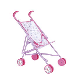 Peppa Pig - Poussette pliable pour poupée avec canne télescopique et roues doubles, pour poupées jusqu'à 43 cm, jouet d'imagination pour enfants à partir de 3 ans