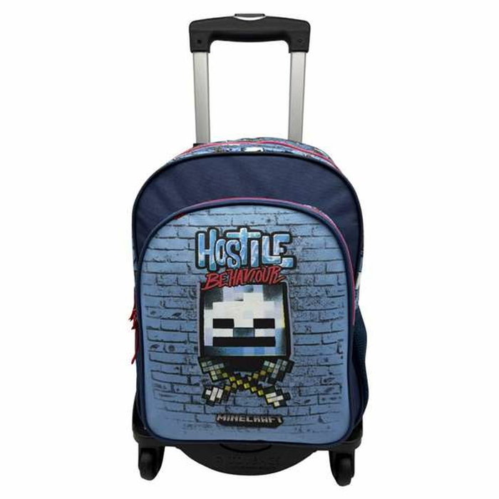 Toybags Sac à dos Minecraft Hostile Behaviour avec double compartiment et chariot noir Toybags Sac à dos Minecraft Hostile Behaviour avec double compartiment et chariot noir