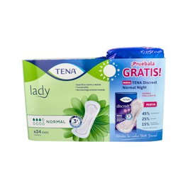 TENA Lady Duo Normal+Discreet - Protège-slips pour la nuit - 24 + 10 unités